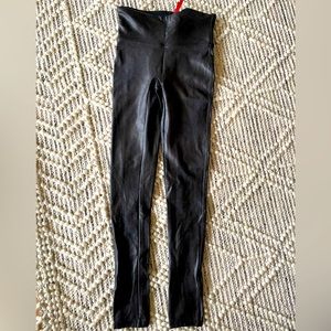 SPANX black faux leather shine leggings